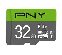 PNY Elite Carte Mémoire microSDHC 32 Go + Adaptateur SD, Vitesse de Lecture 100 Mo/s, Classe 10 UHS-I, U1 pour vidéo Full HD