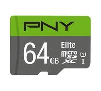 PNY Carte microSDXC Elite 64 Go + Adaptateur SD 100 Mo/s Classe 10 UHS‑I U1 Full HD