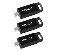 PNY Pack de 3 Clés USB 3.2 Elite™ Type-C® 128 Go - Jusqu'à 120 Mo/s en Lecture et Jusqu'à 10 Fois Plus Rapide en Écriture Que l'USB 2.0, Connecteur Type-C, Design fiable, Durable et Portable