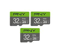 PNY Elite Lot de 3 Cartes mémoire Flash microSDHC Classe 10 U1 100 Mo/s, Classe 10, U1, Full HD, UHS-I, Micro SD 32 Go