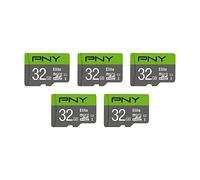 PNY Elite Lot de 5 Cartes mémoire Flash microSDHC Classe 10 U1 100 Mo/s, Classe 10, U1, Full HD, UHS-I, Micro SD, 32 Go