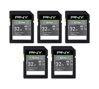 PNY Elite Lot de 5 Cartes mémoire Flash SDHC Classe 10 U1 V10 Full HD UHS-I Classe 10 Classe 10 U1 V10 Full HD UHS-I 32 Go