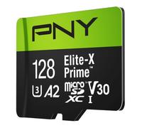 PNY Elite-X Prime C10 U3 V30 A2 Carte mémoire Flash microSDXC 128 Go | Jusqu'à 150 Mo/s en lecture, UHS-I, 4K UHD, Full HD, enregistrement de contenu haute résolution, smartphones, tablettes