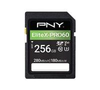 PNY Carte Mémoire SDXC 256 Go EliteX-PRO60 Classe 10 U3 V60 UHS-II
