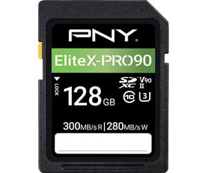 PNY - EliteX-PRO90 - Carte mémoire SDXC - 128 Go - UHS-II - Classe 10 U3 V90