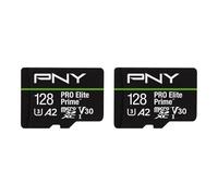 PNY Lot de 2 Cartes microSDXC 128GB Pro Elite Prime Class 10 U3 V30 A2 + Adaptateur SD - jusqu'à 200MB/s, Class 10, U3, V30, A2, 4K UHD, Full HD, UHS-I
