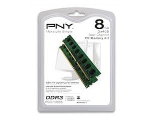 PNY MD8192KD3-1333-NHS-V2 8Go DDR3 1333MHz Module de mémoire - Modules de mémoire (8 Go, 2 x 4 Go, DDR3, 1333 MHz)