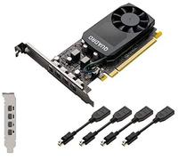 PNY Nvidia Quadro P620 Carte graphique professionnelle GDDR5 2 Go - 4 mini DisplayPorts, 512 CUDA Cores, 128 bits, 1,39TFlops, 80 Go/s, support 5K, supports haut et bas - Boîte unie (renouvelée)