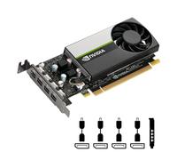 PNY Nvidia Quadro T1000 Carte graphique GDDR6 à fente unique 896 cœurs CUDA, 128 bits, 160 Go/s, 4 x Mini DisplayPort 1.4, consommation d'énergie 50 W, PCI Express 3.0 x16