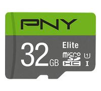 PNY Elite Carte Mémoire microSDHC 32 Go + Adaptateur SD, Vitesse de Lecture 100 Mo/s, Classe 10 UHS-I, U1 pour vidéo Full HD