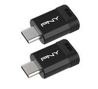 PNY Pack de 2 Clés Elite-X Fit USB 3.2 Type-C 128 Go - Performances allant jusqu'à 200 Mo/s en Lecture, Stockage Portable & Pratique de Données, Design Ultra Compact, Connecteur Type-C