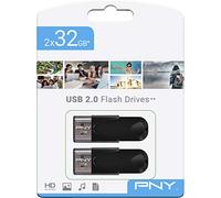 PNY - Pack de 2 Clés USB 2.0 Attaché 4 - 32 Go - Noir