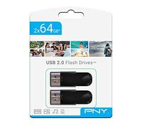 PNY – Clés USB 2.0 – Attaché 4 – 64 Go – Pack de 2 – Noir – Lecture 25 Mo/s Écriture 8 Mo/s