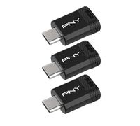 PNY Pack de 3 Clés Elite-X Fit USB 3.2 Type-C 64 Go - Performances allant jusqu'à 200 Mo/s en Lecture, Stockage Portable & Pratique de Données, Design Ultra Compact, Connecteur Type-C