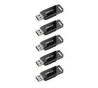 PNY Pack de 5 Attaché X Clé USB 3.2 Gen 1 64GB, Performance Avancée Jusqu'à 130Mo/s en Lecture, Stockage et Transfert de Données, Portable, Fiable, Durable, Type-A, Ordinateurs Portables et de Bureau