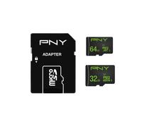 PNY Pack Jumeau 32GB + 64GB Haute Performance Micro SDXC 100 Mb/s Classe 10