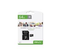 PNY Performance Plus Carte Mémoire microSDXC 64 Go, Classe 10 + Adaptateur SD
