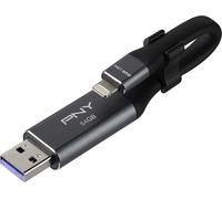 PNY PNYFDI64GLA02GC - OTG Flash Drive USB3.0 USB-A&Lightning 64GB Noir