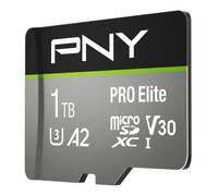 PNY Pro Elite Carte mémoire microSDXC 1 to + Adaptateur SD, A2 app Performance, Vitesse de Lecture jusqu'à 100 Mo/s, Classe 10 UHS-1, U3, V30 pour Les vidéos 4K P-SDU1TBV32100PRO-GE
