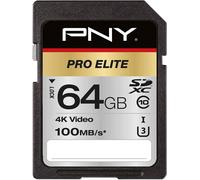 PNY Pro Elite Carte SDXC 64GB Classe 10 UHS-I U3 100MB/s 4K