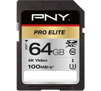 PNY Pro Elite SDXC Carte 64GB Class 10 UHS-I U3 100MB/S 4K