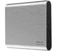 PNY Pro Elite - SSD - 250 Go - externe (portable) - USB 3.1 Gen 2 - argent brossé Argent, Argent brossé G
