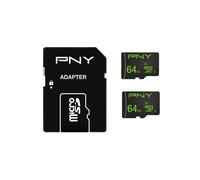 PNY Twin Paquet 2x 64GB High Performance Micro SDXC 100 MB/S Class 10