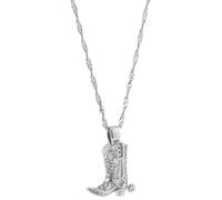 PNZLZIA Collier de bottes de cowboy en strass, collier de bottes de cowboy délicat, collier de bottes de cowboy plaqué or 18 carats (B)