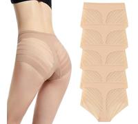 PNZLZIA Floralshe Calzones, Culotte Gainante sans Coutures et Extensible, String en Dentelle à Rayures Invisibles (Skin,M)