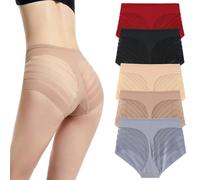 PNZLZIA Floralshe Calzones, Culotte Gainante sans Coutures et Extensible, String en Dentelle à Rayures Invisibles (5pcs,TG)
