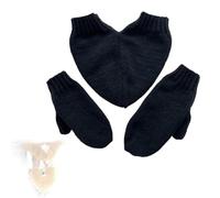 PNZLZIA Gants Amusants pour Couple Amoureux, Main dans la Main, Tricotés et Chauds (One Size, Black)