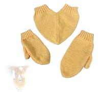 PNZLZIA Gants Amusants pour Couple Amoureux, Main dans la Main, Tricotés et Chauds (One Size, Yellow)