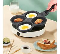 Po¨ºle ¨¤ Frire Antiadh¨¦sive 4 Trous, Po¨ºle ¨¤ Pancakes avec Poign¨¦e Antid¨¦rapante, Po¨ºle ¨¤ Oeufs Induction en Aluminium pour Cuisiner le Petit-D¨¦jeuner des Eggsufs Frits Bacon