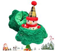 Po-upée en Peluche De Noël Mignonne | Po-upée en Peluche d'arbre De Noël avec Père No-ël/Pomme/Bonhomme De Neige À L'intérieur | Animaux en PE-luche De Père No-ël Doux pour Chambre, Salon (C)