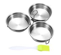 Poached Egg Pan | 3x Poacher Poacher en acier inoxydable avec racks Steaming | Cups d'oeufs parfaits pour les oeufs poached, utilisation dans microwave, Oven, or Stovetop | Includes Cleaning Brush