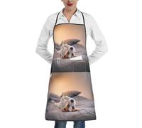 Poadnly Adorable petit chien Jack Russell Terrier,Tablier de cuisine avec poches, tablier de chef imperméable et ajustable