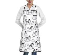 Poadnly Adorable petit pingouin en hiver,Tablier de cuisine avec poches, tablier de chef imperméable et ajustable