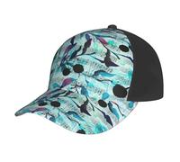Poadnly Aquarelle Musique Branches Feuilles,Casquette de Baseball Ajustable, Style Classique, Casquette de Camionneur