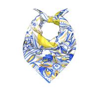 Poadnly Art à l'encre bleu citron,Écharpe bandana pour hommes et femmes - Bandanas élégants et polyvalents à porter autour du cou et sur la tête