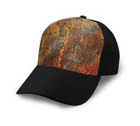 Poadnly Art Abstrait Moderne, éclaboussures d'encre, Feuille d'or, Rouille,Casquette de Baseball Ajustable Classique Casquette Trucker Unisexe