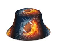 Poadnly Ballon de Football américain en feu,Chapeau bob Adulte, Chapeau de Soleil, Casquette de Course réfléchissante de Nuit, Chapeau de pêcheur