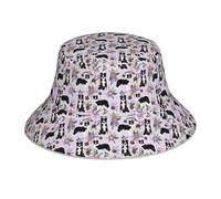 Poadnly Border Collie à Motifs Floraux Vintage Violet,Chapeau bob Adulte, Chapeau de Soleil, Casquette de Course réfléchissante de Nuit, Chapeau de pêcheur