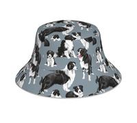 Poadnly Border Collies Bleus,Chapeau bob Adulte, Chapeau de Soleil, Casquette de Course réfléchissante de Nuit, Chapeau de pêcheur