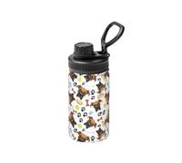 Poadnly Boxer souriant,Bouteille d'eau isotherme de 12 oz en acier inoxydable, tasse à café sous vide, gourde