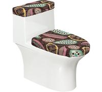 Poadnly cabosse de Cacao colorée,Ensemble de 2 couvercles de réservoir de Toilettes réutilisables, résistants à la poussière et aux éclaboussures pour Salle de Bain