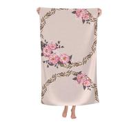 Poadnly Cadre Rond Fleuri avec de Jolies Fleurs de Zinnia,Serviette de Bain 80 x 130 cm, Ultra Douce, à séchage Rapide, idéale pour la Salle de Bain et l'hôtel.