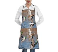 Poadnly Canard sauvage,Tablier de cuisine avec poches, tablier de chef imperméable et ajustable