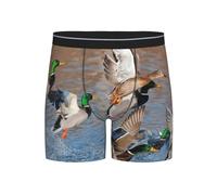 Poadnly Canards colverts Chasse au Canard Canards colverts,Boxer pour Homme, sous-vêtement Fantaisie en Polyester Doux,L