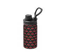 Poadnly Cerise,Bouteille d'eau isotherme de 12 oz en acier inoxydable, tasse à café sous vide, gourde