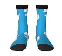 Poadnly Chiens Westie qui courent,Chaussettes de compression sportives unisexes, chaussettes et bas de sport pour adultes
